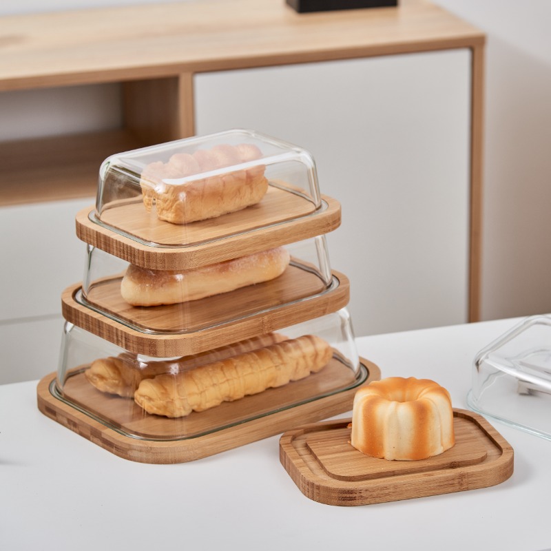 Glass Container With Bamboo Lid