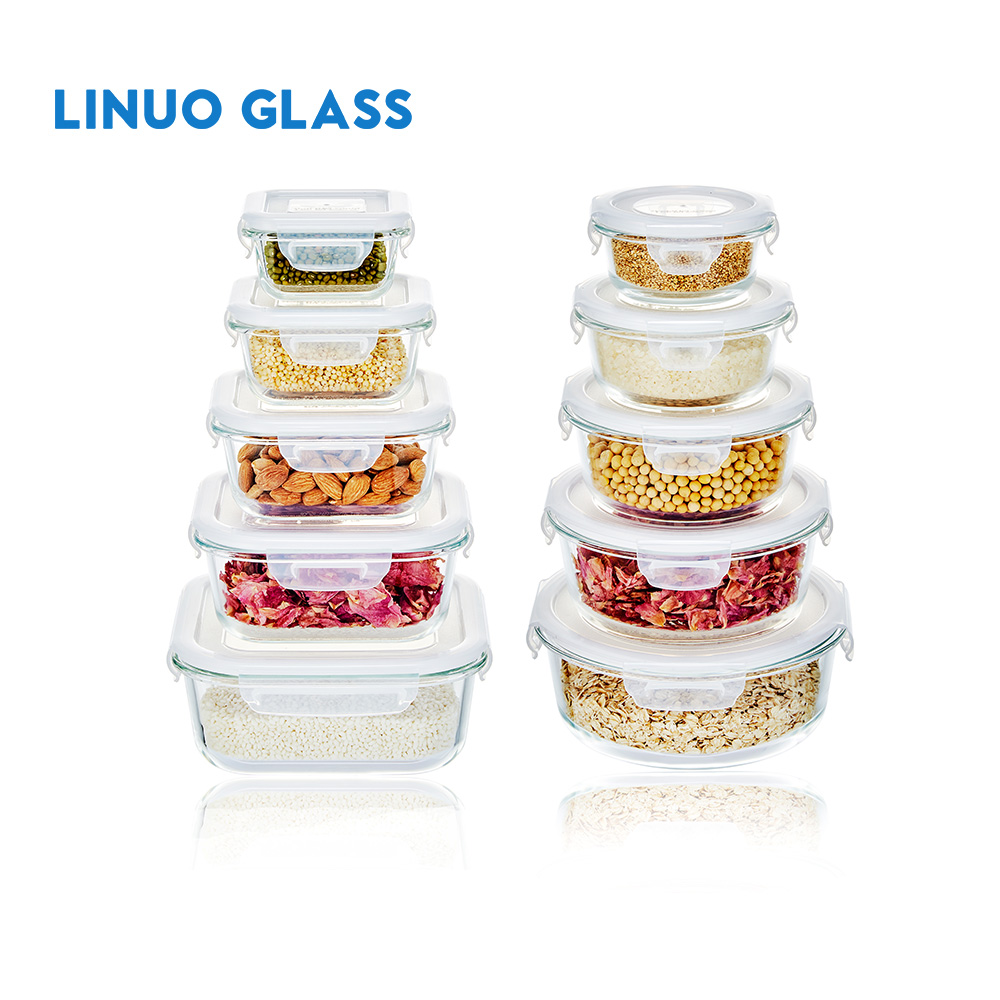 Vorratsbehälter aus Glas für das Mittagessen