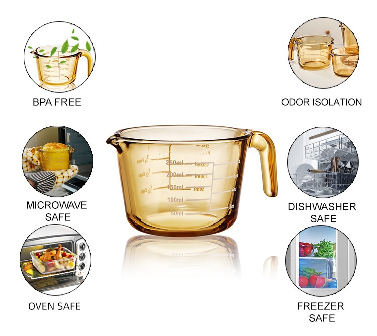 Misurino in vetro borosilicato ambrato Pyrex Misurino in vetro borosilicato ambrato Pyrex