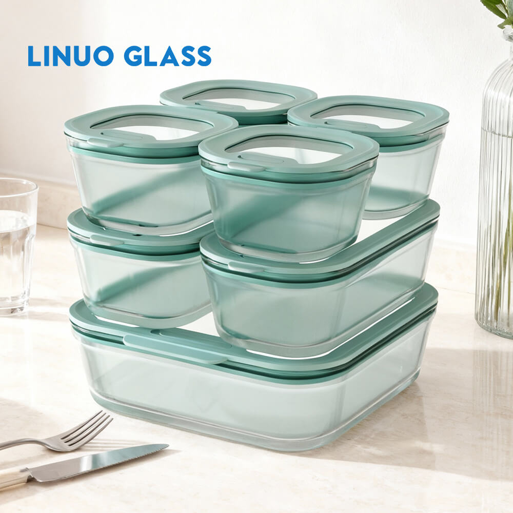 Contenitori per la conservazione in vetro rivestito semitrasparente