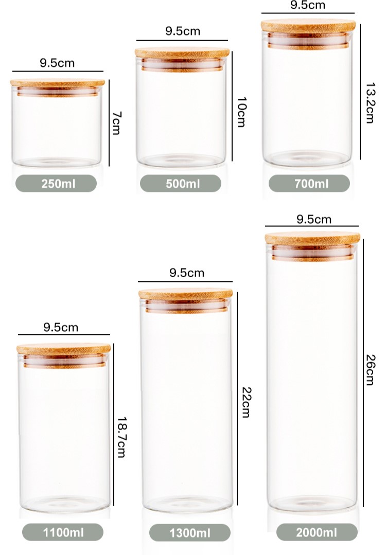 Glass Storage Jar With Wooden Lid Glass Storage Jar With Wooden Lid