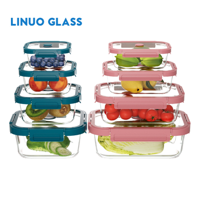 漏れ防止ガラス食品準備容器