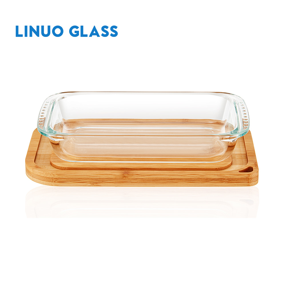 GLASS BAKING DISHWITH BAMBOO LID