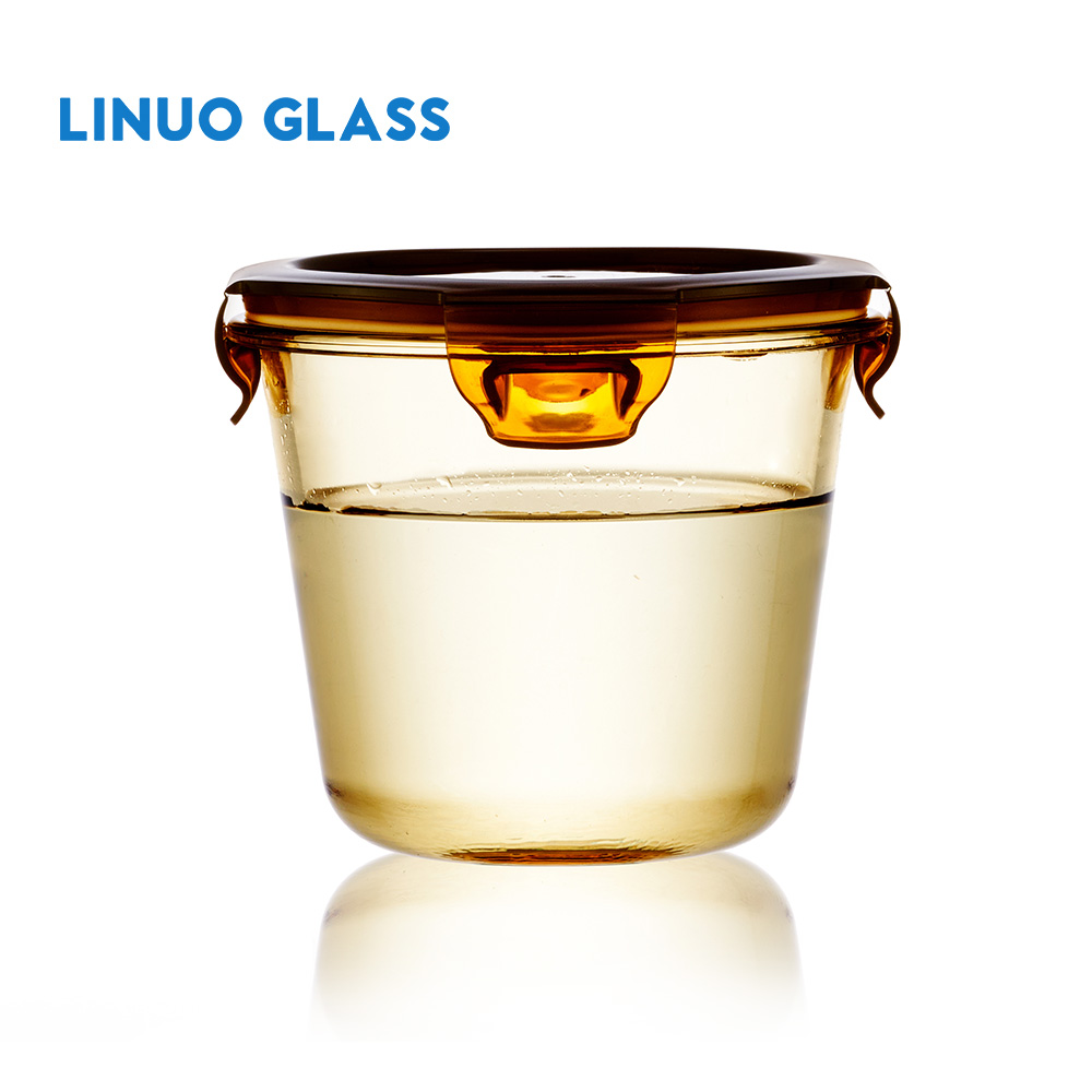 Amber Overnight Oats Glass Container