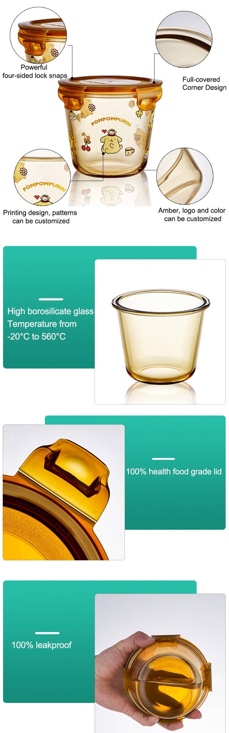 Amber Overnight Oats Glass Container Amber Overnight Oats Glass Container