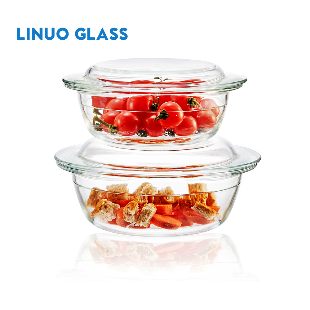 Covered Glass Casserole Pot