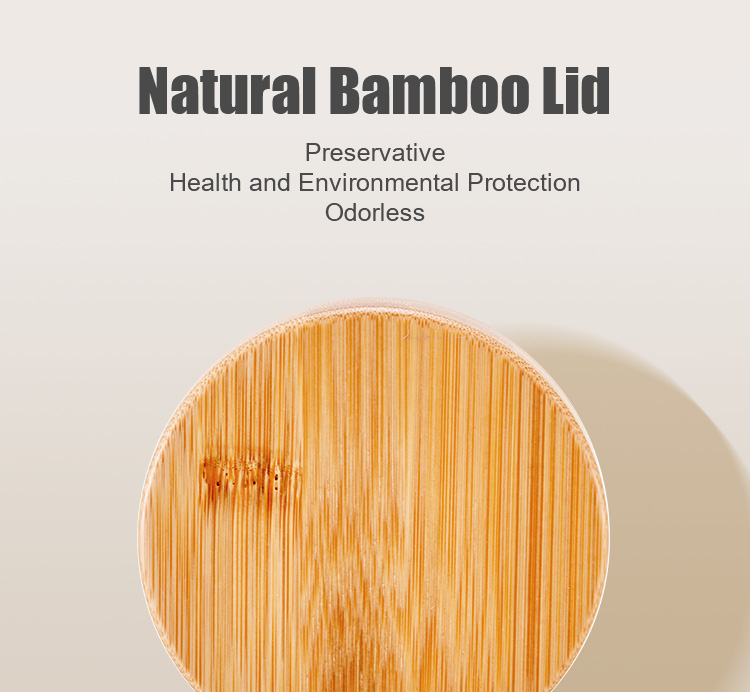 Frascos de vidro para especiarias com tampa de bambu Frascos de vidro para especiarias com tampa de bambu