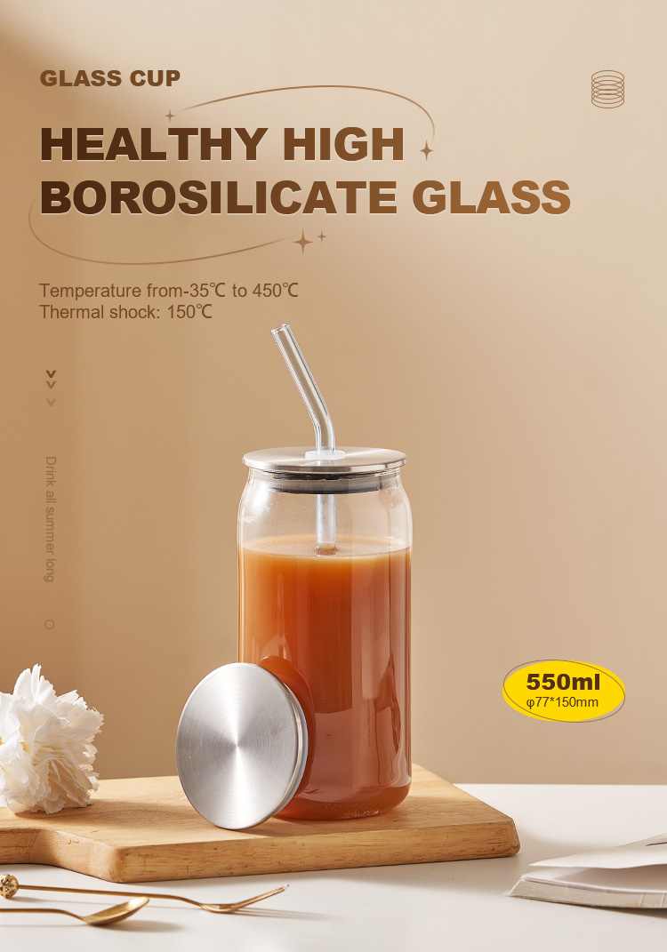 Bicchieri in vetro borosilicato per lattina di birra Bicchieri in vetro borosilicato per lattina di birra