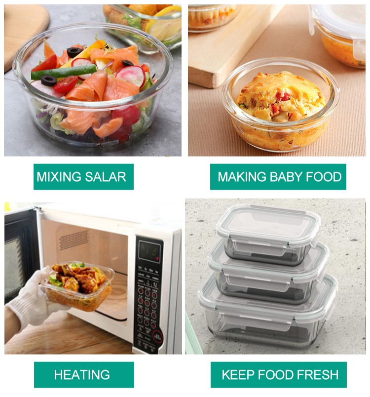 Glass Salad Food Storage Containers Glass Salad Food Storage Containers