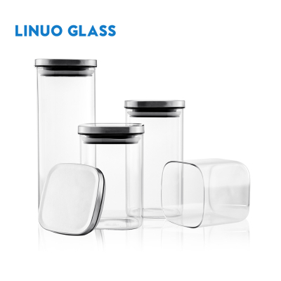 蓋付き食品保存ガラス瓶