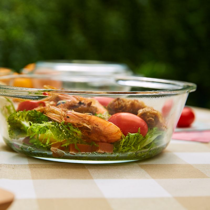 Casseruola Rotonda In Vetro Con Coperchio