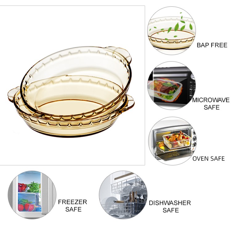 Teglie da forno in vetro per torte color ambra Amber Cake Glass Baking Dish Pans