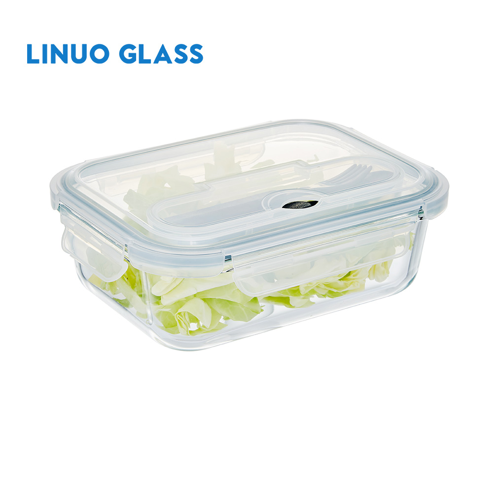 Compartment Lunch Glass Container