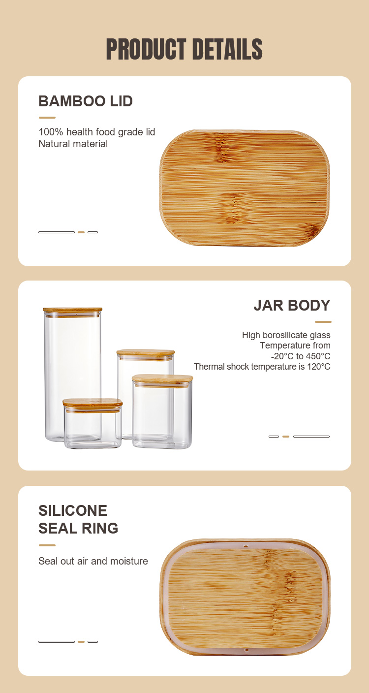 Clear Glass Jar With Bamboo Lid Clear Glass Jar With Bamboo Lid