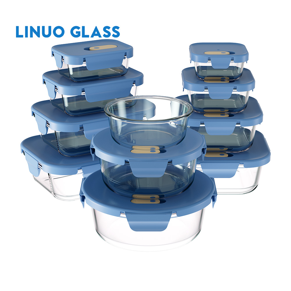 Contenitore per alimenti in vetro con coperchio ventilato