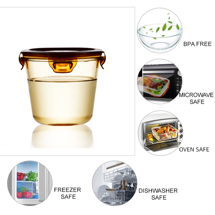 Amber Overnight Oats Glass Container Amber Overnight Oats Glass Container