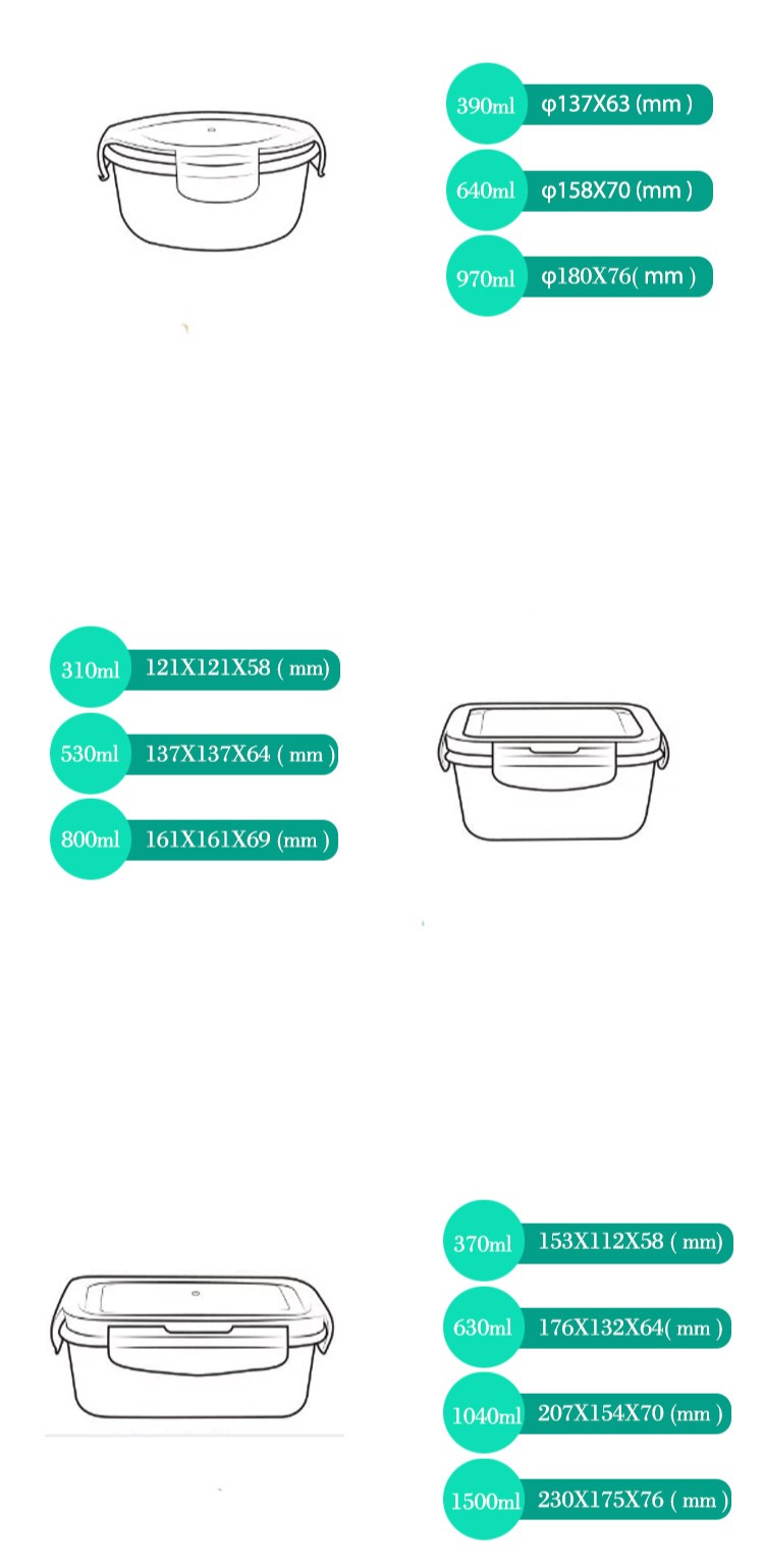 Récipient de stockage en verre pour la préparation des aliments Food Prep Glass Storage Container