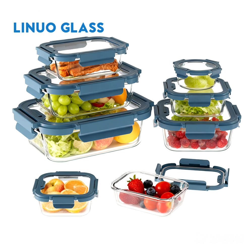 Contenitore per alimenti in vetro con coperchio ermetico in vetro