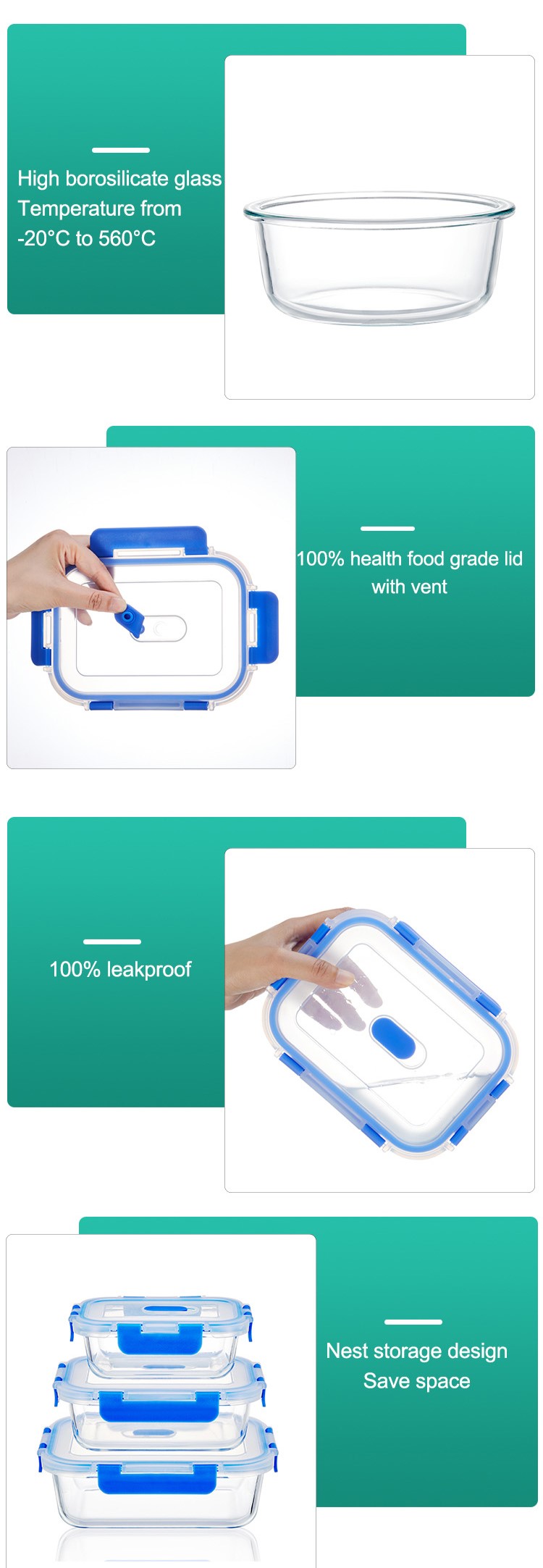 Contenitori per il pranzo in vetro Contenitori per il pranzo in vetro