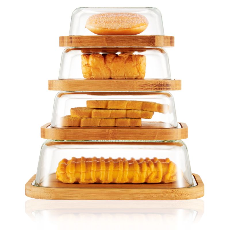 Glass Container With Bamboo Lid