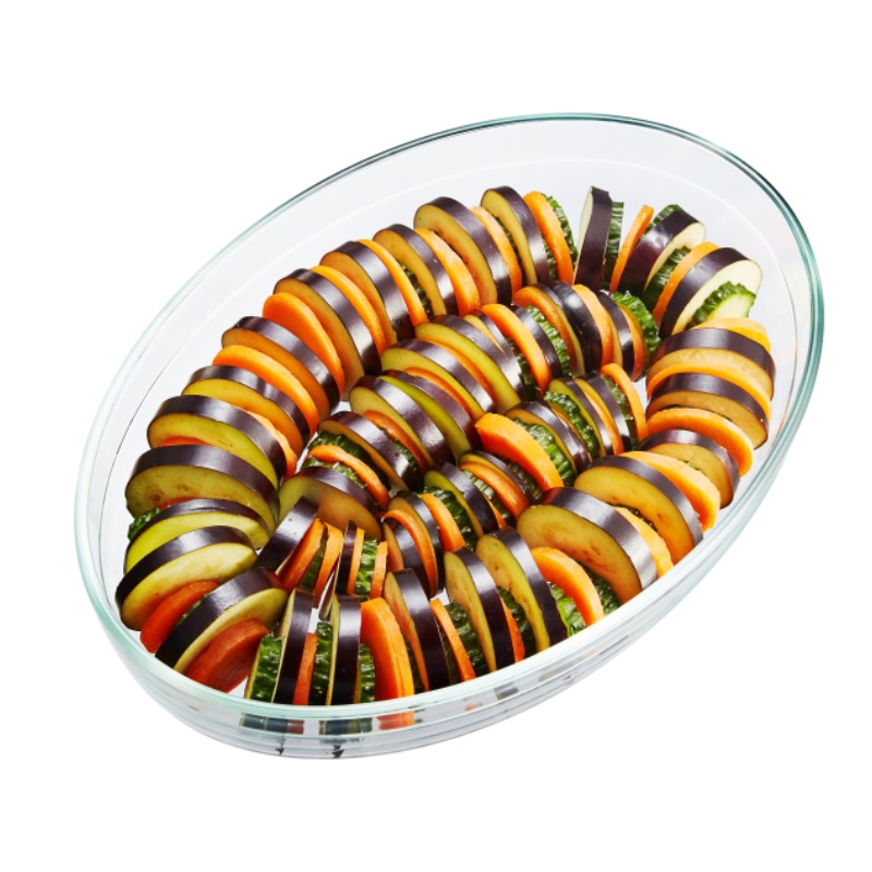 Ovale Hähnchen-Backform aus Glas Ovale Hähnchen-Backform aus Glas
