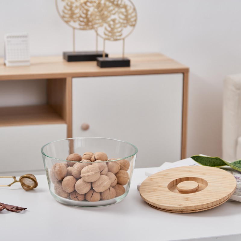 Lunch Box Glass Containers With Bamboo Lids