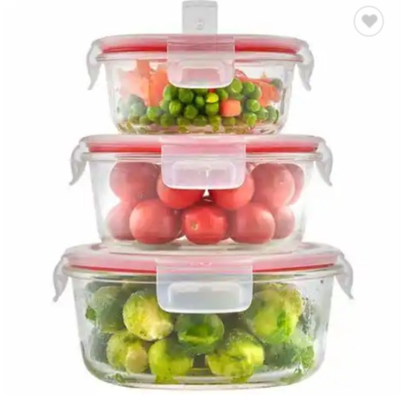 벤트 뚜껑이 있는 밀폐 유리 식품 용기 Airtight Glass Food Container With Vent Lid