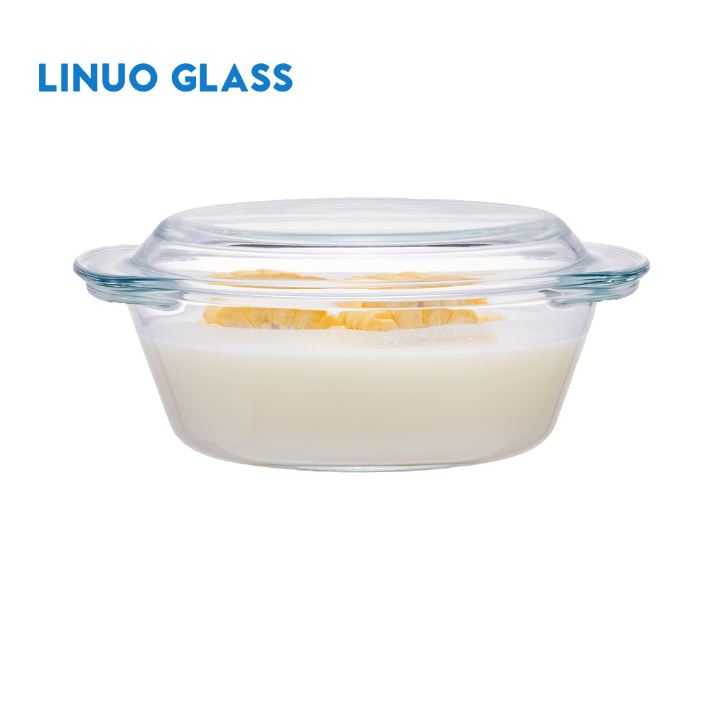 Casseruola Rotonda In Vetro Con Coperchio